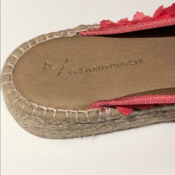 Anthropologie Pink Floral Espadrille Slides sz 41 - Picture 8 of 9